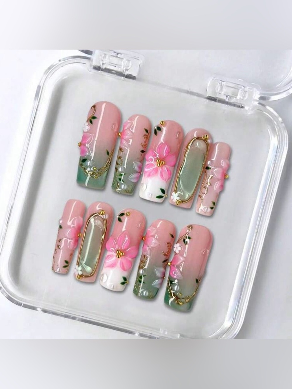NailPhoria Square Press-on Nail Set - Fairy Meadow
